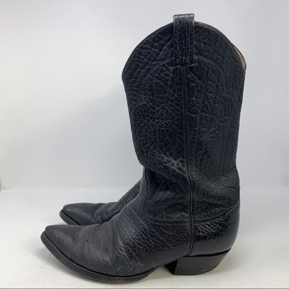 Tony Lama Men’s Black Leather Western Cowboy Boots